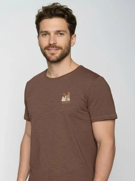 GreenBomb GREENBOMB Wild Pines Spice - Sportliches T-Shirt aus Bio-Baumwolle / hochwertiger Print / GOTS / Fair & Vegan, Braun (earth wood), – Produktbild 2 von 4