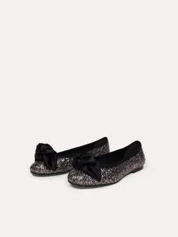 BIKKOU BIKKOU Damen vegan Ballerinas 9:30 Uhr Anhörung Vor Gericht Buntes Glitzer – Produktbild 1 von 1