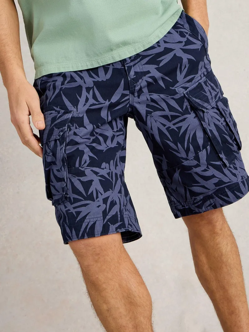 White Stuff Halsall Cargoshorts aus Bio-Baumwolle - 36/R, Marine print, – Produktbild 3 von 4