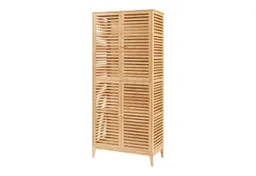 en.casa Mehrzweckschrank Badezimmerschrank »Raurgela« 180x80x40 cm Bambus – Produktbild 1 von 1