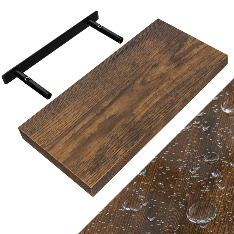 Casaria® Wandregal Schweberegal 50cm Eiche dunkel + Halterung, Eiche, – Produktbild 1 von 2