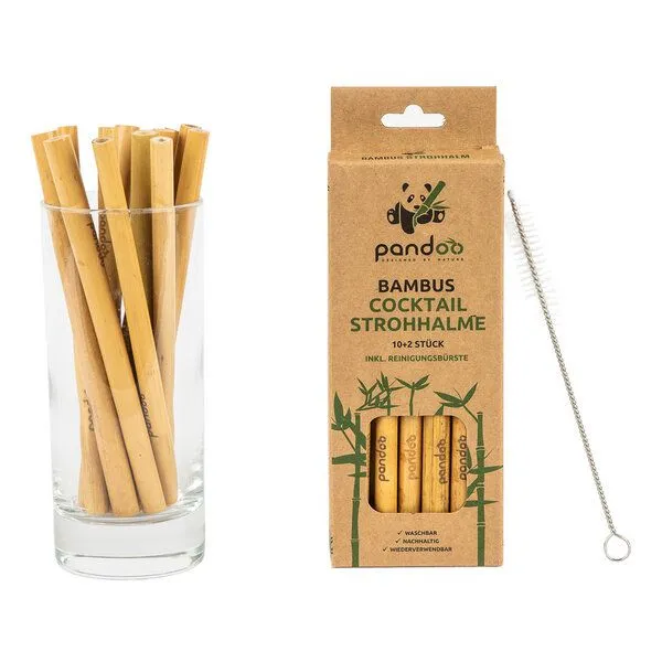 pandoo Bambus Set - pandoo Bambus Tücher und Cocktail-Strohhalme – Produktbild 1 von 4