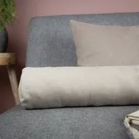 nahtur-design nahtur-design Nackenrolle mit Bezug aus 100% Leinen und Füllung mit Merinowolle oder Dinkelspelz, Natur, – Produktbild 2 von 4