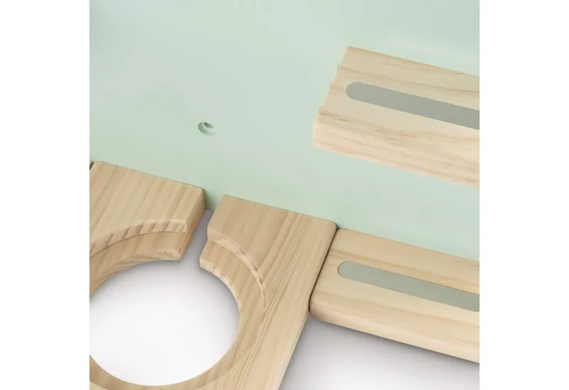 Hama Hama Wandregal Holz-Regal Haus Wand-Regal Hänge-Regal Mint, passend für Tonie Box Tiger Box Tonies Figuren Ladestation, Grün, – Produktbild 3 von 5