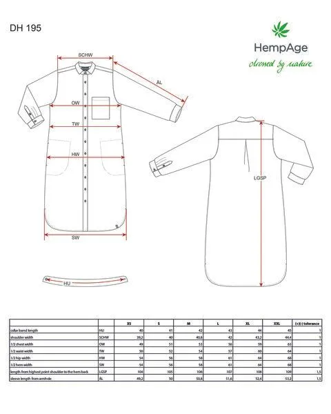 HempAge HempAge Schlichte Tunika Hanf/Biobaumwolle, Menta (grün), – Produktbild 3 von 4