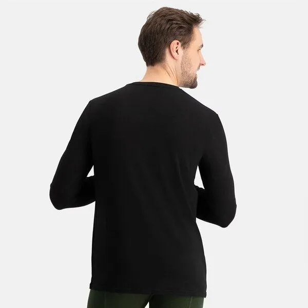 Bamboo Basics Bamboo Basics Rundhals Longsleeve RALPH aus Bambusviskose / Biobaumwolle (2er Pack), Schwarz, – Produktbild 2 von 4