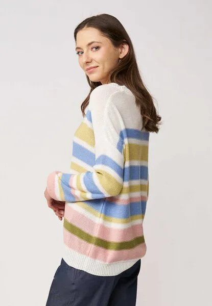 LANA Organic LANA Organic luftiger Damenpullover aus Bio Baumwolle, Modell Gloria, Multicolor, – Produktbild 3 von 4