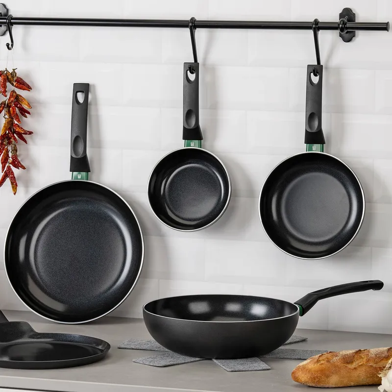 Chefkoch trifft Fackelmann Chefkoch trifft Fackelmann Bratpfannen-Set "Bielefeld", Keramik, antihaft, Ø20/24/28cm, 3-tlg. – Produktbild 2 von 2