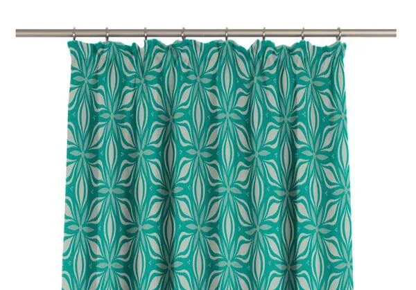 Nature by Adam Nature by Adam Vorhang aus 100% Bio-Baumwolle - Made in Germany - Retro Floret, Petrol, – Produktbild 1 von 7