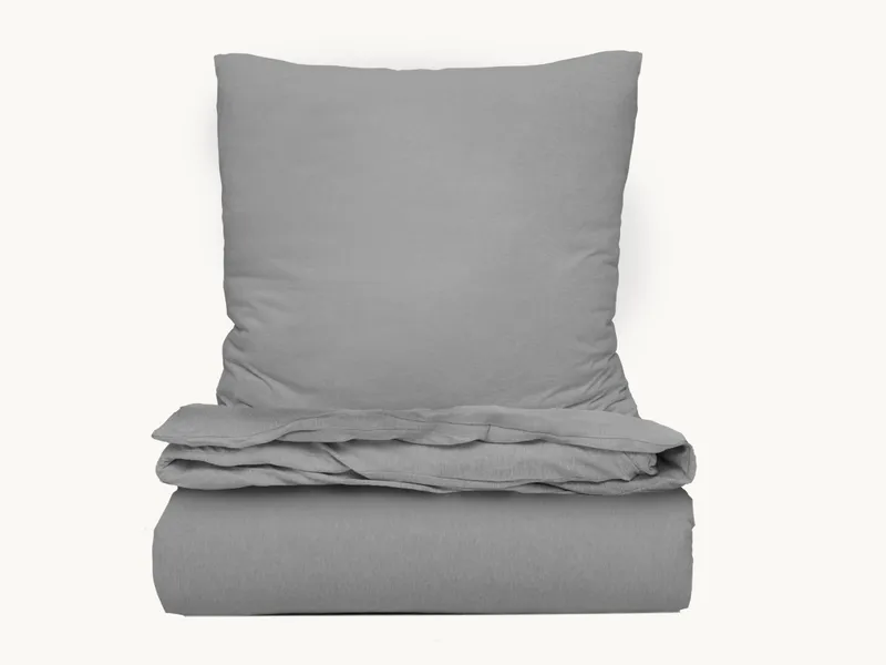 allnatura allnatura Feinjersey-Bettwäsche "Melange" - Schnäppchen 2092-07359 | 40x80 + 155x220 cm, Grau, – Produktbild 1 von 2
