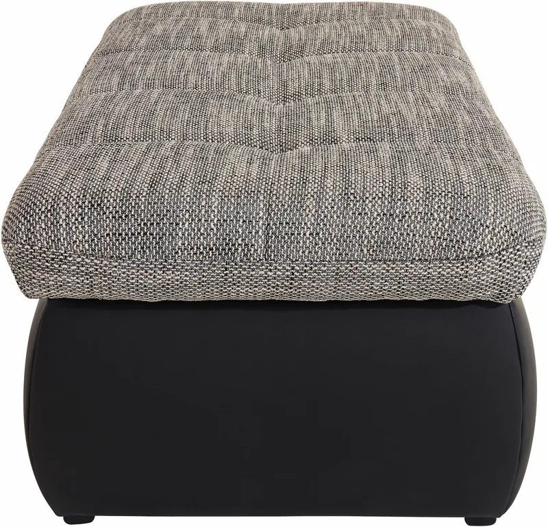 DOMO collection Polsterhocker MORIC 136x64 cm, praktisch und komfortabel, inklusive Stauraum, Grau|schwarz, – Produktbild 1 von 5