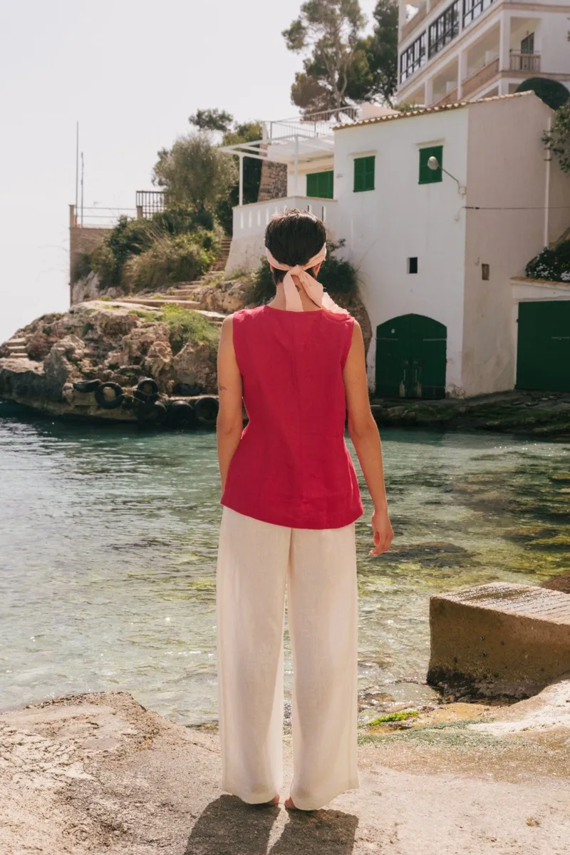 AmourLinen AmourLinen Damen vegan Hose Lydia White, Weiß, – Produktbild 1 von 2