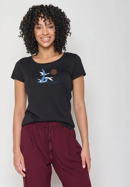 GreenBomb GREENBOMB Animal Goose Family Loves - Lässiges T-Shirt aus Bio-Baumwolle / hochwertiger Print / GOTS / Fair & Vegan, Schwarz (schwarz), – Produktbild 2 von 4