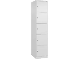 C+P C+P Schließfachschrank Classic PLUS, 5 Fächer, 1850x400x500mm, Verkehrsweiß/Verkehrsweiß – Produktbild 1 von 1