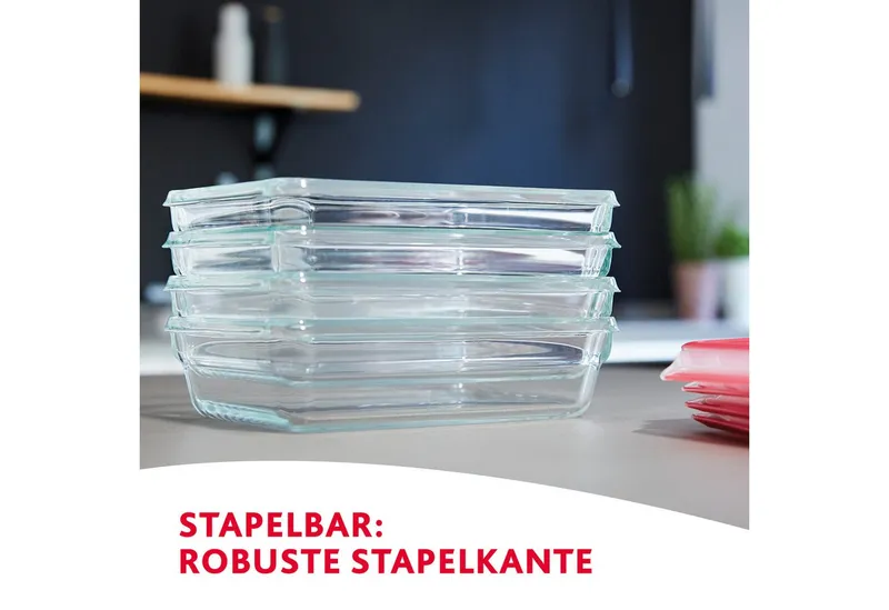 EMSA EMSA Frischhaltedose 'Clip & Close' aus Glas, quadratisch, 0,18 l – Produktbild 4 von 5