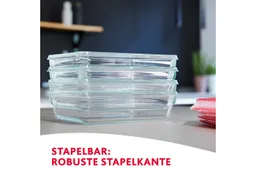 EMSA EMSA Frischhaltedose "Clip & Close" aus Glas, rechteckig, 0,85 l – Produktbild 1 von 1