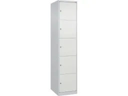 C+P C+P Schließfachschrank Classic PLUS, 5 Fächer, 1850x400x500mm, Lichtgrau/Verkehrsweiß – Produktbild 1 von 1