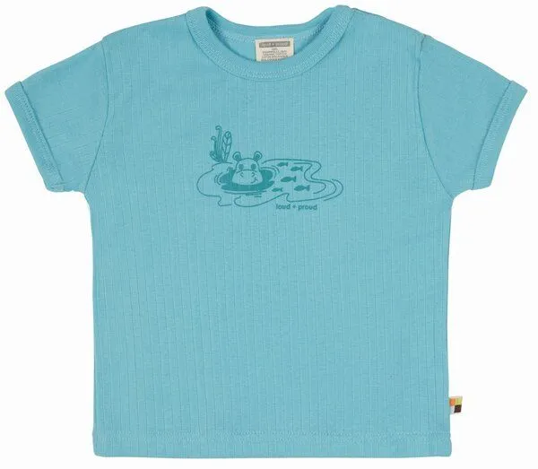 loud + proud loud + proud Babys & Kinder T-Shirt Derby Rib mit Druck, GOTS-zertifiziert, Cyan(petrol), – Produktbild 2 von 2