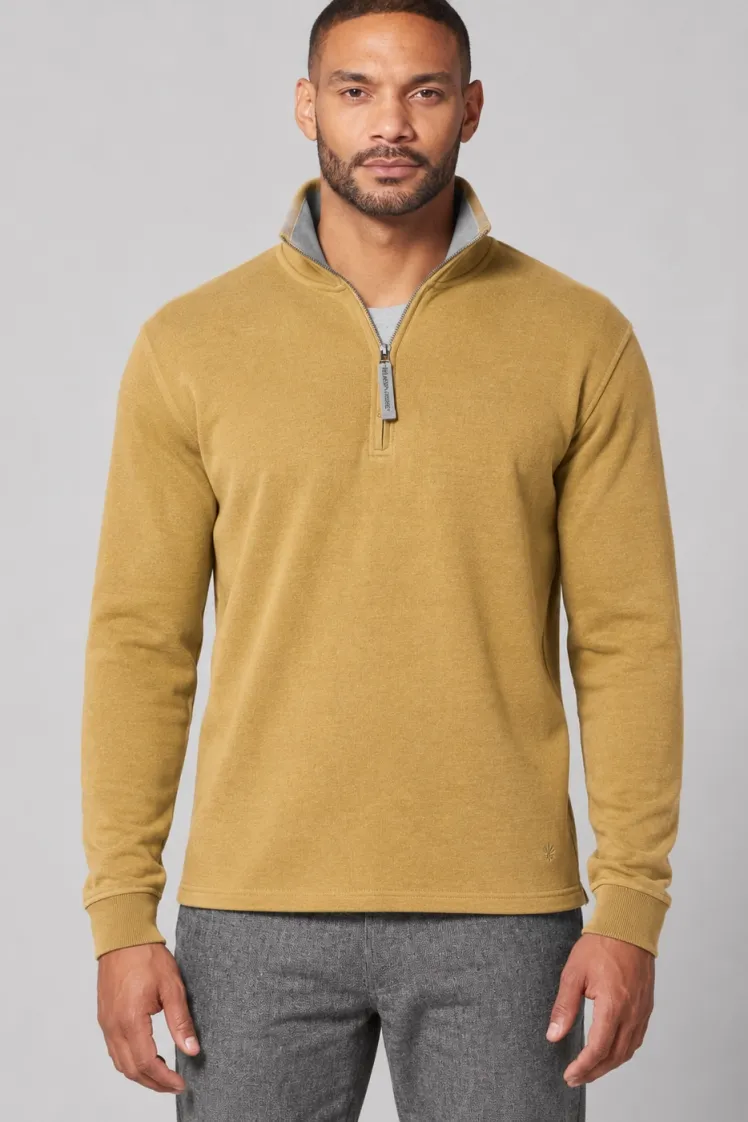 HempAge Hempage Herren vegan Sweatshirt In Dijon Gelb, Gelb, – Produktbild 2 von 2