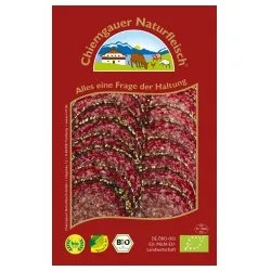 Chiemgauer Naturfleisch Chiemgauer Naturfleisch Pfeffersalami aus Bayern, geschnitten – Produktbild 1 von 1
