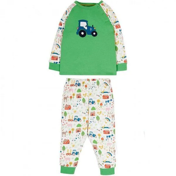 Frugi Frugi Schlafanzug Traktor grün – Produktbild 1 von 3