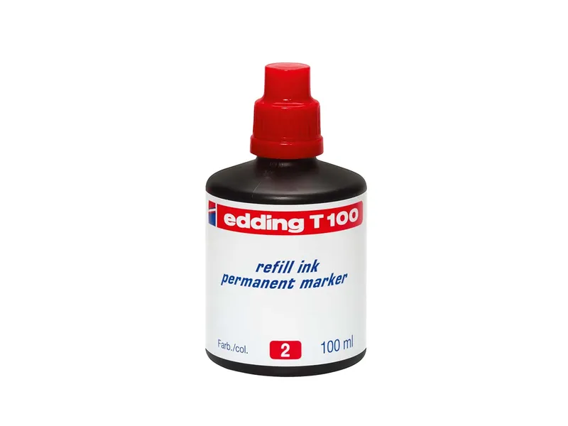 Edding Edding Nachfülltinte "T100" für Permanentmarker, Rot, – Produktbild 2 von 3