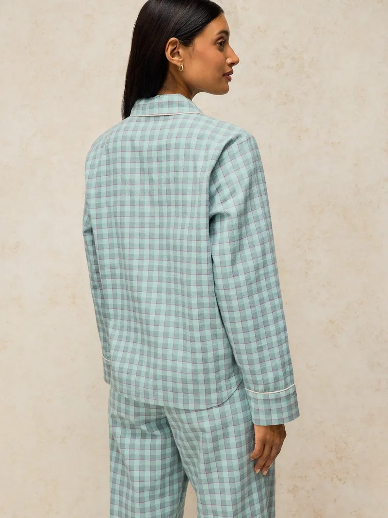 White Stuff White Stuff Kariertes Pyjamaoberteil Noemi, Blau multi, – Produktbild 4 von 4