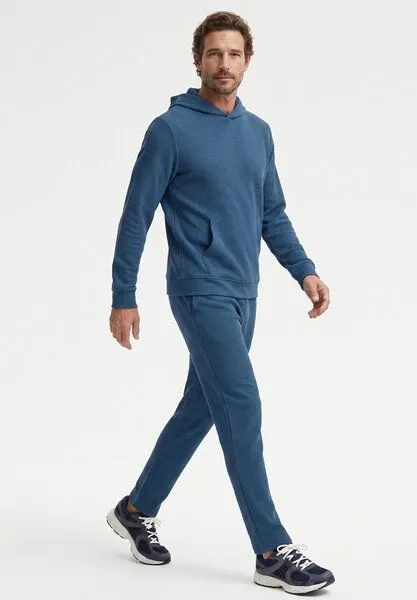 ORGANICATION ORGANICATION HECTORR | Waffel Hoodie aus Bio-Baumwolle & recyceltem Polyester, Blue, – Produktbild 3 von 5