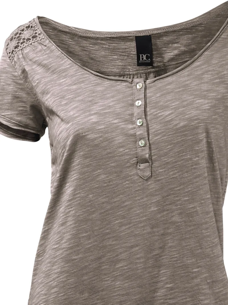 heine Rundhalsshirt taupe, Taupe, – Produktbild 1 von 2