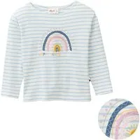 People Wear Organic People Wear Organic "Langarmshirt, blau geringelt, ""Regenbogen"", Bio-Baumwolle" – Produktbild 1 von 1