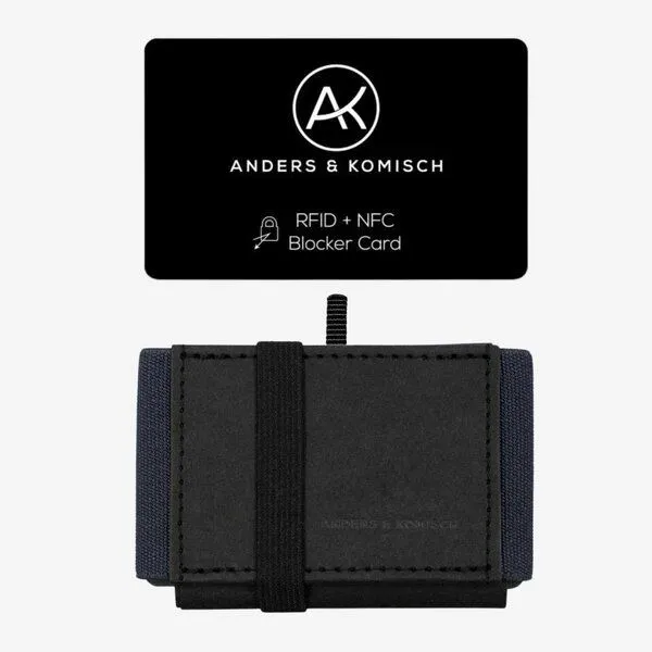 ANDERS & KOMISCH ANDERS & KOMISCH MINI DELUXE Slim Wallet mit RFID Schutz und Münzfach, Schwarz/grau, – Produktbild 1 von 4