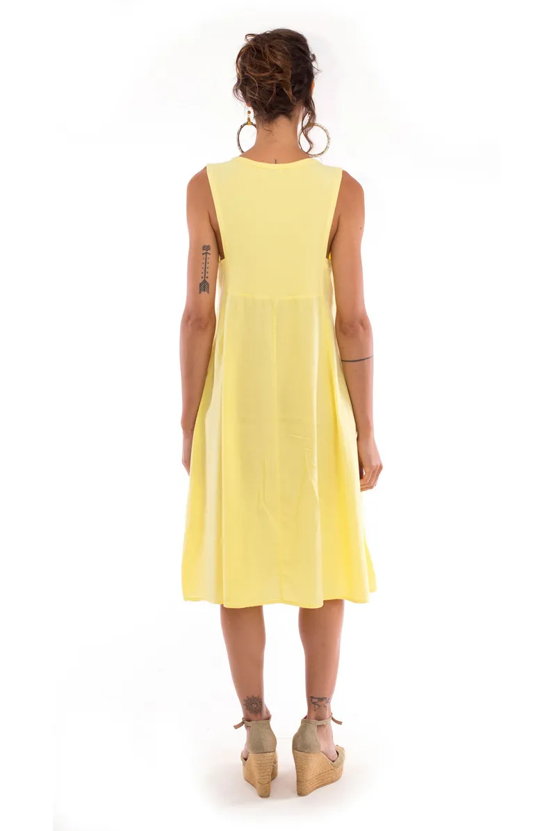 RAVENS VIEW IBIZA RAVENS VIEW IBIZA Damen vegan Kleid Anouk Limonengelb, Gelb, – Produktbild 1 von 2