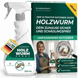 Silberkraft Silberkraft Holzwurm Spray: Holzwurmmittel gegen Holzwürmer, Holzbock & Nagekäfer für Innen & Außen inkl. E-Book – Produktbild 1 von 1