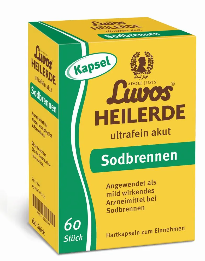 Heilerde-Gesellschaft Luvos Just Heilerde-Gesellschaft Luvos Just LUVOS Heilerde ultrafein akut Sodbrennen 60 St Kapseln – Produktbild 1 von 1