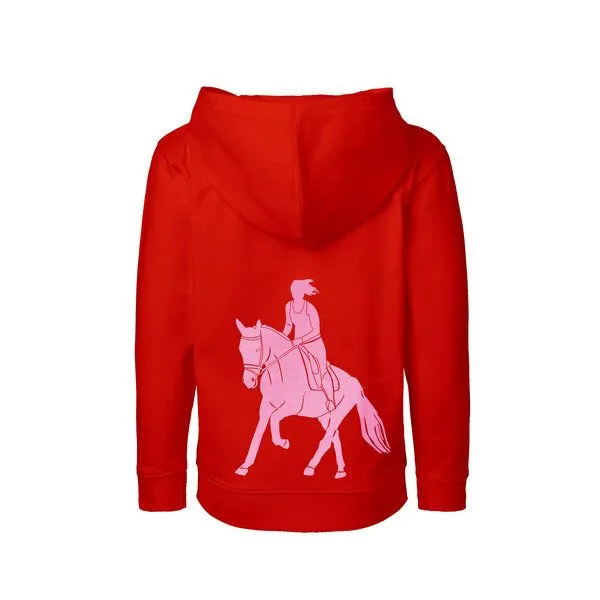 HANDGEDRUCKT HANDGEDRUCKT Unisex Kinder Zip Up Hoody "Galopp", Red, – Produktbild 1 von 4