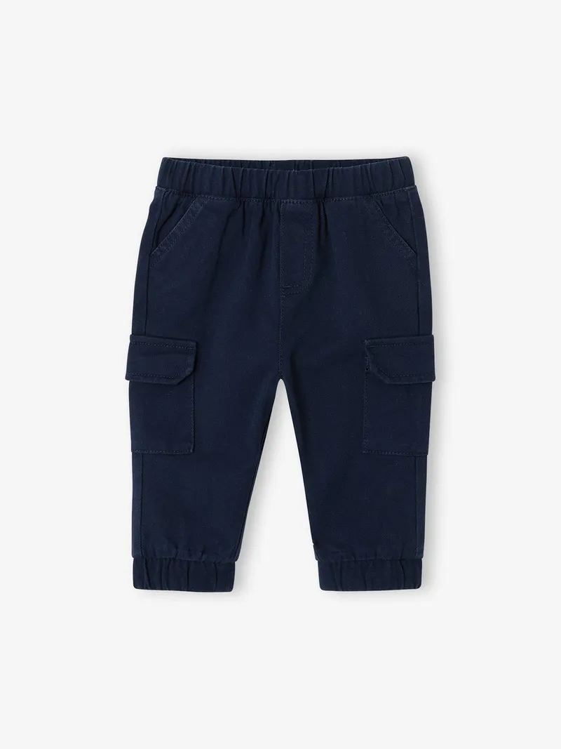 Vertbaudet Vertbaudet Baby Cargohose mit Dehnbund, Marine, – Produktbild 1 von 3