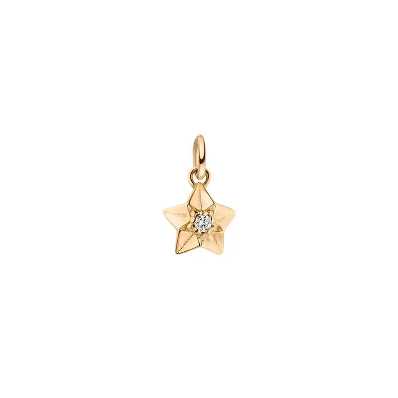 Maren Jewellery Stardust Stern Anhänger - 18K Gelbgold & Labordiamant – Produktbild 1 von 1