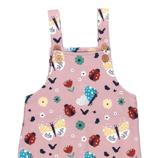Walkiddy Latzstrampler Pink Marienkäfer und Schmetterlinge-Allover Bio-Baumwolle GOTS – Walkiddy, Pink, – Produktbild 3 von 3