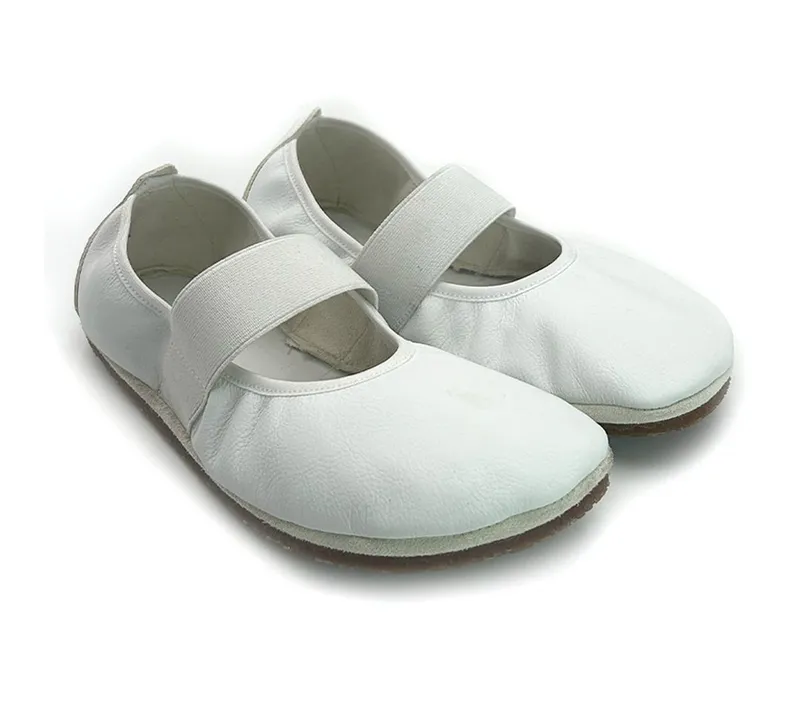 Pololo Pololo Barfuß Ballerina Kaya, Damen Barfußschuh aus natürlich gegerbtem Leder, Weiß, – Produktbild 1 von 5