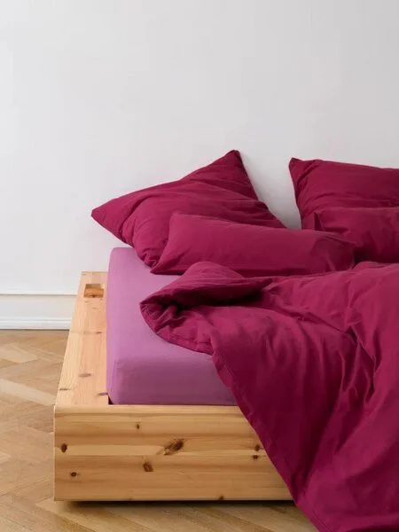 erlich textil erlich textil Cotton Select Bettdeckenbezug für Unisex aus Baumwolle-Flanell in cassis, Cassis, – Produktbild 3 von 5