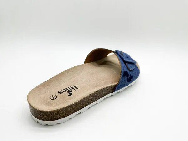 thies Veganer Rec Denim Strap Sandale "thies ® PET" aus recyceltem PES, Blau (denim blau), – Produktbild 4 von 4