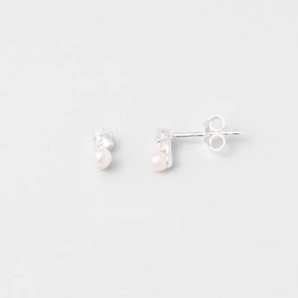 fejn jewelry fejn jewelry Ohrstecker 'sparkle & pearl', Silber, – Produktbild 1 von 3