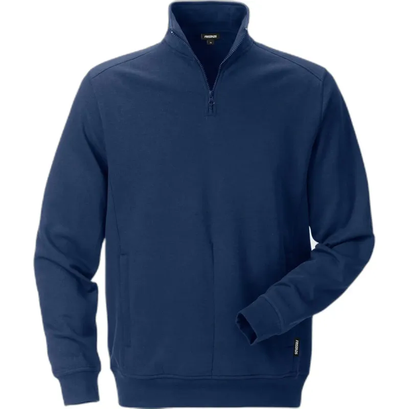 Fristads Sweatshirt 1/2 zip Fristads 7607 SM, Bleu, – Produktbild 1 von 2