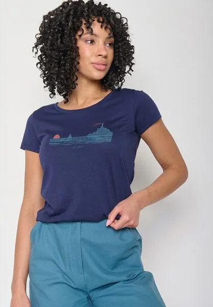 GreenBomb GREENBOMB Nature Lighthouse Loves - Sportliches T-Shirt aus Bio-Baumwolle / hochwertiger Print / GOTS / Fair & Vegan, Blau (marineblau), – Produktbild 2 von 4