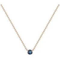 Eppi Eppi Silberne minimalistische Kette mit einem Londoner Topas Glosie, Rosa, – Produktbild 1 von 1