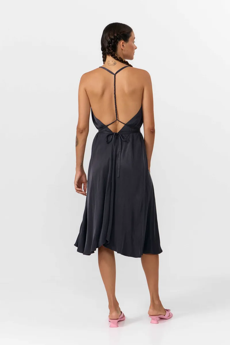 SUITE13LAB SUITE13LAB Damen vegan Kleid Mp Kurz Dunkelgrau, Dunkelgrau, – Produktbild 1 von 2