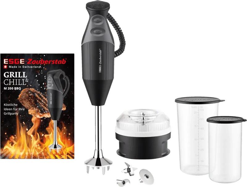 ESGE ESGE Stabmixer "Zauberstab M 200 BBQ", schwarz, 200W, bis 17.000 U/Min, inkl. Zubehör – Produktbild 2 von 2