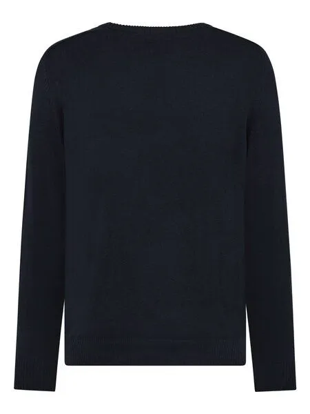 KnowledgeCotton Apparel KnowledgeCotton Apparel Leichter Pullover mit Rundhalsausschnitt aus Bio-Baumwolle und Kaschmir, Blau-night-sky, – Produktbild 3 von 4
