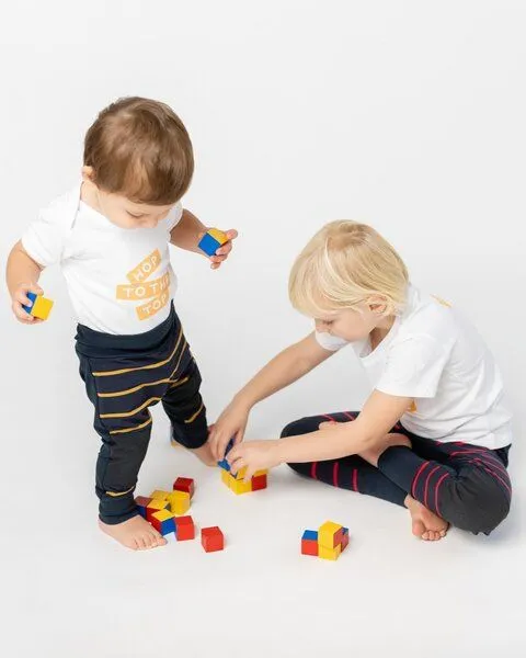 Babbily Babbily Kita-Leggings, Blau - buzzy bee, – Produktbild 1 von 4