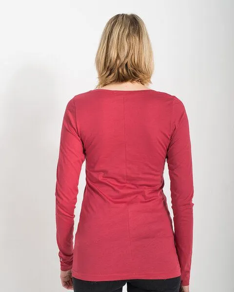 Alma & Lovis Alma & Lovis Langarmshirt aus 100% Bio-Baumwoll-Jersey (kbA) | Pure Shirt, Rot, – Produktbild 4 von 4